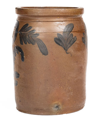 1/2 Gal. B. C. MILBURN (Alexandria, VA) Stoneware Jar w/ Floral Decoration