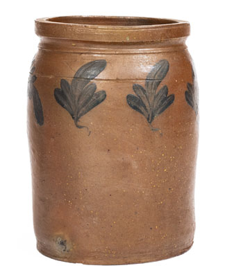 1/2 Gal. B. C. MILBURN (Alexandria, VA) Stoneware Jar w/ Floral Decoration