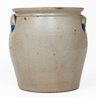 Exceedingly Rare COWDEN & WILCOX / HARRISBURG, PA Stoneware Jar w/ Elaborate House Decoration