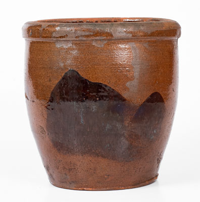 Shenandoah Valley (Strasburg, Virginia) Redware Cream Jar w/ Manganese Decoration
