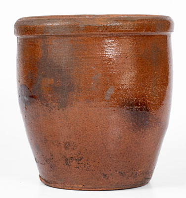 Shenandoah Valley (Strasburg, Virginia) Redware Cream Jar w/ Manganese Decoration