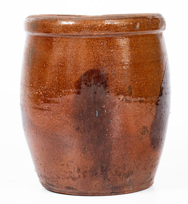 Shenandoah Valley (Strasburg, Virginia) Redware Cream Jar w/ Manganese Decoration