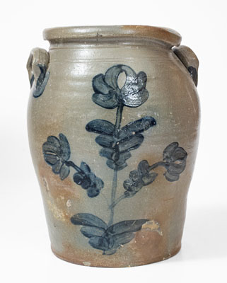 Petersburg, Virginia Stoneware Jar w/ Elaborate Floral Decoration, mid 19th century