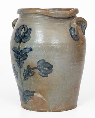 Petersburg, Virginia Stoneware Jar w/ Elaborate Floral Decoration, mid 19th century