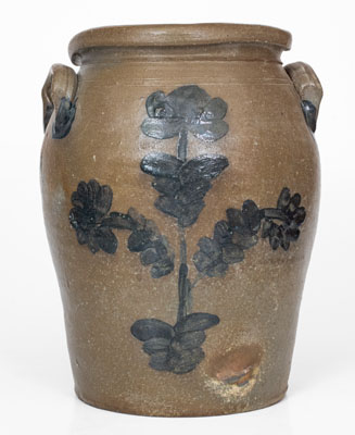 Petersburg, Virginia Stoneware Jar w/ Elaborate Floral Decoration, mid 19th century