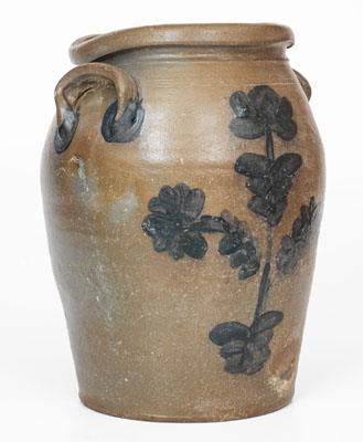 Petersburg, Virginia Stoneware Jar w/ Elaborate Floral Decoration, mid 19th century