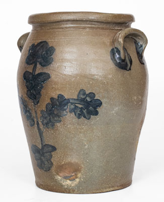 Petersburg, Virginia Stoneware Jar w/ Elaborate Floral Decoration, mid 19th century