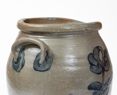 Petersburg, Virginia Stoneware Jar w/ Elaborate Floral Decoration, mid 19th century