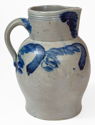 Baltimore Stoneware Pitcher w/ Floral Decoration, circa 1840