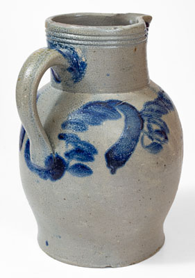Baltimore Stoneware Pitcher w/ Floral Decoration, circa 1840