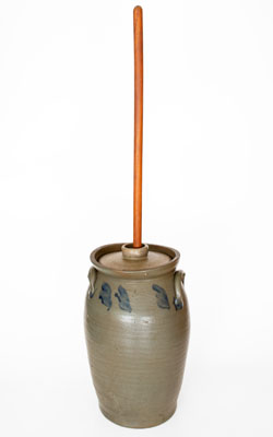 4 Gal. Stoneware Churn attrib. Stephen B. Sweeney, Henrico County, Virginia