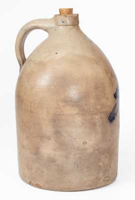 3 Gal. TROY, N.Y. POTTERY Stoneware Jug with Bird Decoration