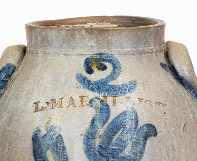 Scarce L. MARSILLIOT, Euclid, Ohio Stoneware Jar, c1830