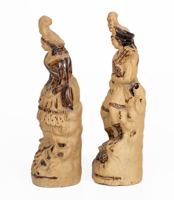 Rare Pair of Stoneware Figures, possibly New York State origin