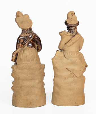 Rare Pair of Stoneware Figures, possibly New York State origin