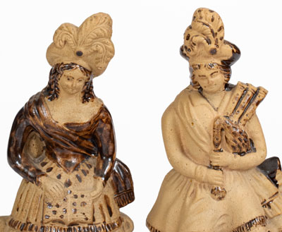 Rare Pair of Stoneware Figures, possibly New York State origin