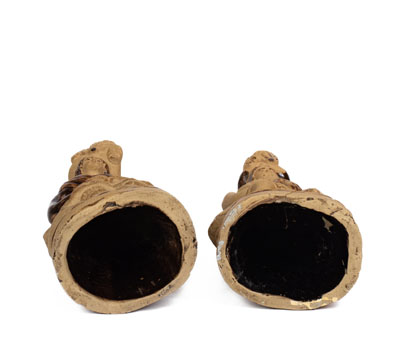 Rare Pair of Stoneware Figures, possibly New York State origin