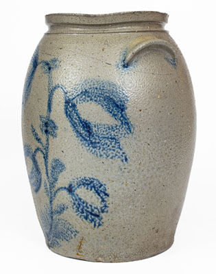 Exceedingly Rare Stoneware Jar w/ Incised Foliate Decoration, att. Solomon Bell, Winchester / Strasburg, VA