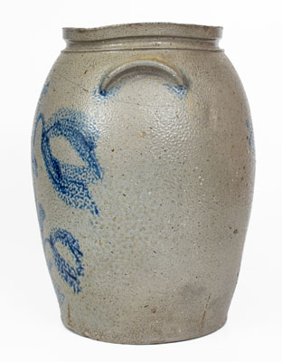 Exceedingly Rare Stoneware Jar w/ Incised Foliate Decoration, att. Solomon Bell, Winchester / Strasburg, VA