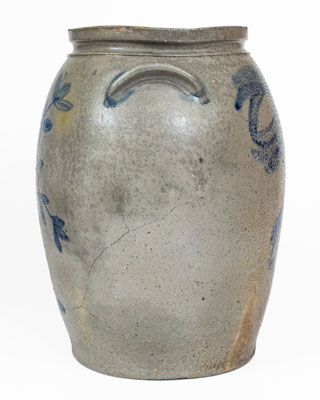 Exceedingly Rare Stoneware Jar w/ Incised Foliate Decoration, att. Solomon Bell, Winchester / Strasburg, VA