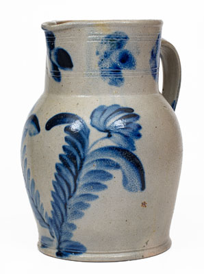 Remmey (Philadelphia, PA) Stoneware Pitcher w/ Floral Decoration