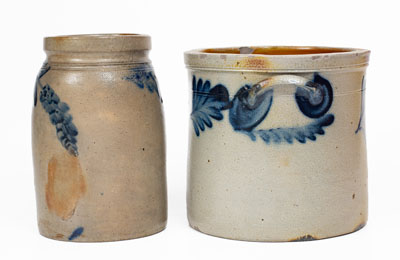 Lot of Two: Stoneware Crocks attrib. Remmey, Philadelphia, PA