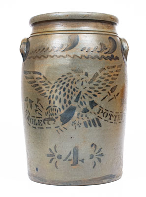 Four-Gallon EAGLE POTTERY (James Hamilton & Co., Greensboro, PA) Stoneware Jar