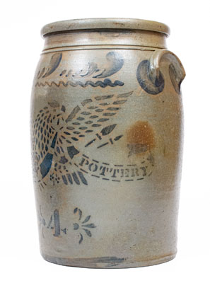 Four-Gallon EAGLE POTTERY (James Hamilton & Co., Greensboro, PA) Stoneware Jar
