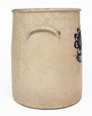 8 Gal. Ohio Stoneware Crock w/ Elaborate Rochester-Style Slip-Trailed Decoration