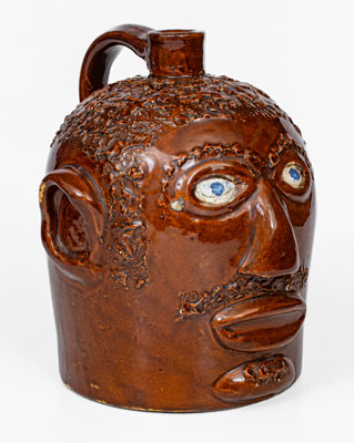 Rare and Fine Ohio Stoneware Face Jug, late 19th / early 20th century