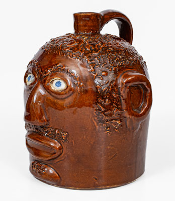 Rare and Fine Ohio Stoneware Face Jug, late 19th / early 20th century