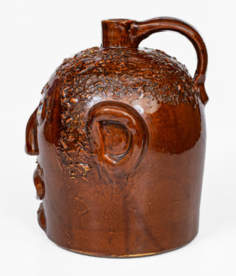 Rare and Fine Ohio Stoneware Face Jug, late 19th / early 20th century