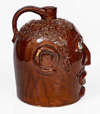 Rare and Fine Ohio Stoneware Face Jug, late 19th / early 20th century