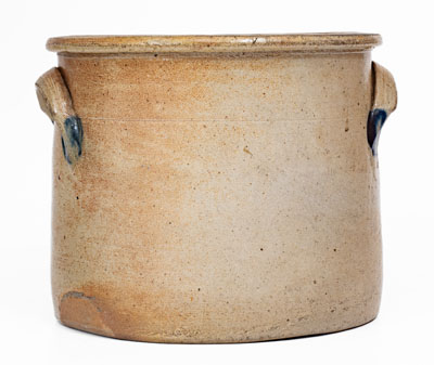 COWDEN & WILCOX / HARRISBURG, PA Stoneware Crock w/ Cobalt Floral Decoration