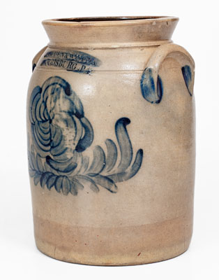 Fine COWDEN & WILCOX / HARRISBURG, PA Stoneware Jar w/ Floral Decoration