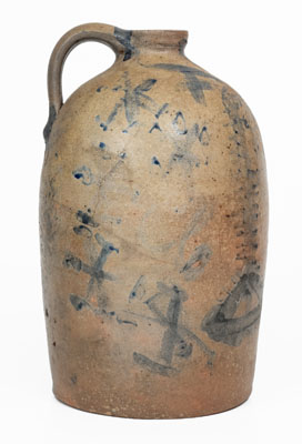 Rare Patriotic Midwestern / Ohio Stoneware Jug w/ Flag Decorations, Etc.