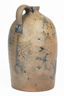 Rare Patriotic Midwestern / Ohio Stoneware Jug w/ Flag Decorations, Etc.