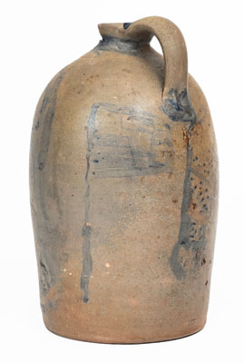 Rare Patriotic Midwestern / Ohio Stoneware Jug w/ Flag Decorations, Etc.