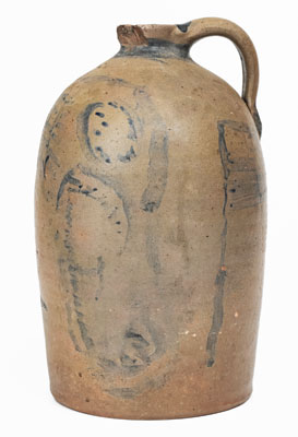 Rare Patriotic Midwestern / Ohio Stoneware Jug w/ Flag Decorations, Etc.