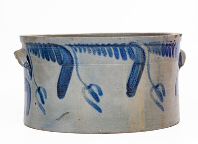 1 1/2 Gal. Baltimore Stoneware Cake Crock w/ Floral Decoration, circa 1840