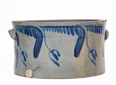 1 1/2 Gal. Baltimore Stoneware Cake Crock w/ Floral Decoration, circa 1840
