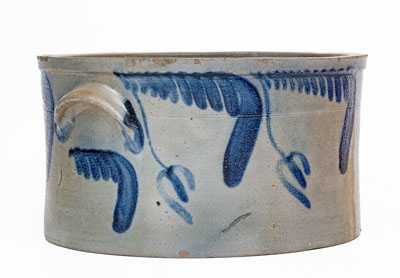 1 1/2 Gal. Baltimore Stoneware Cake Crock w/ Floral Decoration, circa 1840