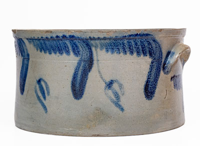 1 1/2 Gal. Baltimore Stoneware Cake Crock w/ Floral Decoration, circa 1840