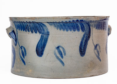 1 1/2 Gal. Baltimore Stoneware Cake Crock w/ Floral Decoration, circa 1840