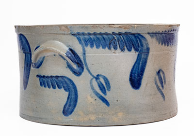 1 1/2 Gal. Baltimore Stoneware Cake Crock w/ Floral Decoration, circa 1840
