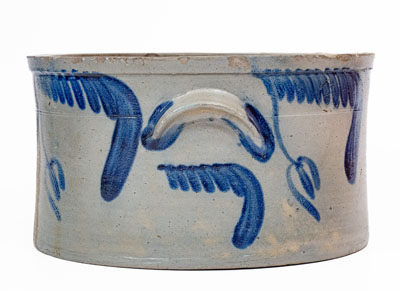 1 1/2 Gal. Baltimore Stoneware Cake Crock w/ Floral Decoration, circa 1840