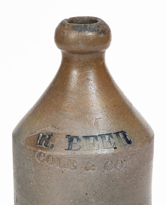 Baltimore Stoneware Bottle Marked BOSTON R. BEER / COLE & CO, c1845