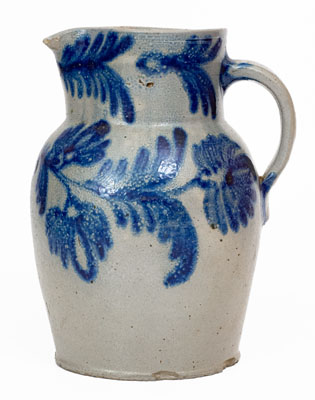 Fine Half-Gallon Baltimore Stoneware Pitcher w/ Elaborate Decoration, c1840