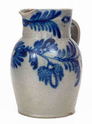Fine Half-Gallon Baltimore Stoneware Pitcher w/ Elaborate Decoration, c1840