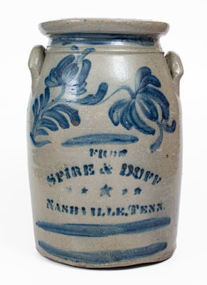 Scarce and Fine SPIRE & DUFF / NASHVILLE, TENN. Advertising Jar, Beaver, PA origin